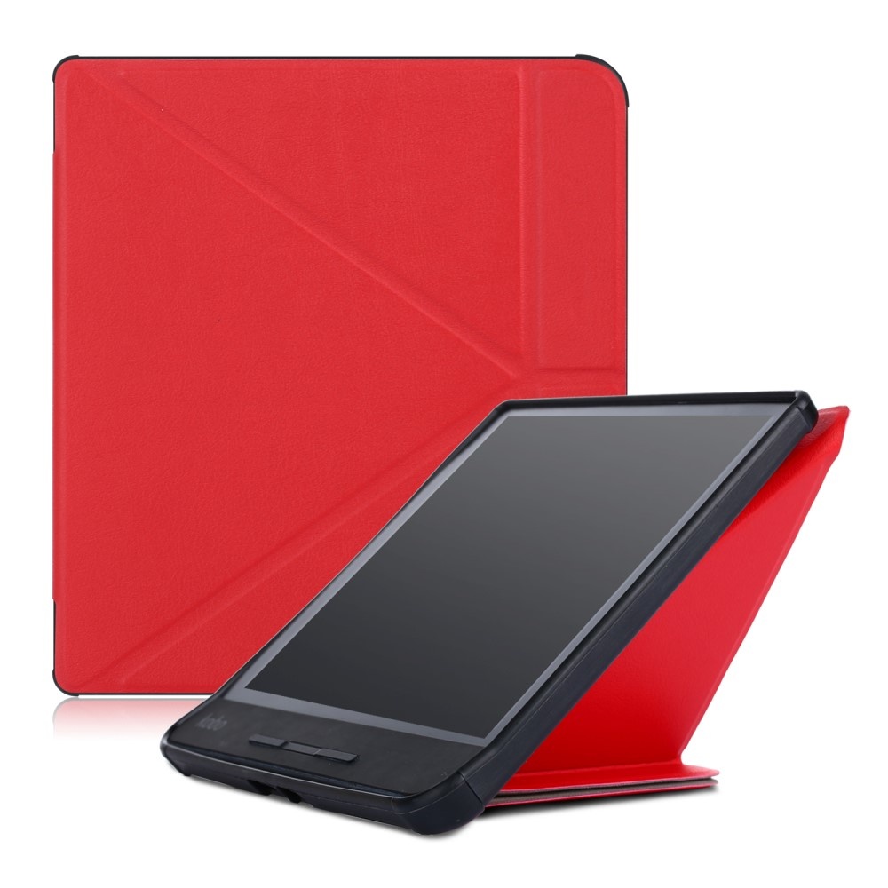Sleepcover origami hoes Rood voor de Kobo Forma