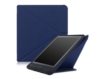 Lunso - sleepcover origami hoes - Kobo Forma - Blauw