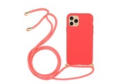 Lunso - Backcover hoes met koord - iPhone 11 Pro Max - Rood