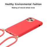 Backcover hoes Rood met koord voor de iPhone 11 Pro Max