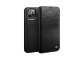 Qialino - echt lederen luxe wallet hoes - iPhone 12 Pro Max - Zwart