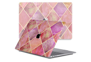 Lunso MacBook Air 13 inch M1 (2020) cover hoes - case - Diamond Rose
