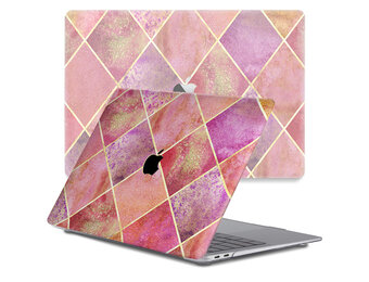 Lunso MacBook Air 13 inch M1 (2020) cover hoes - case - Diamond Rose