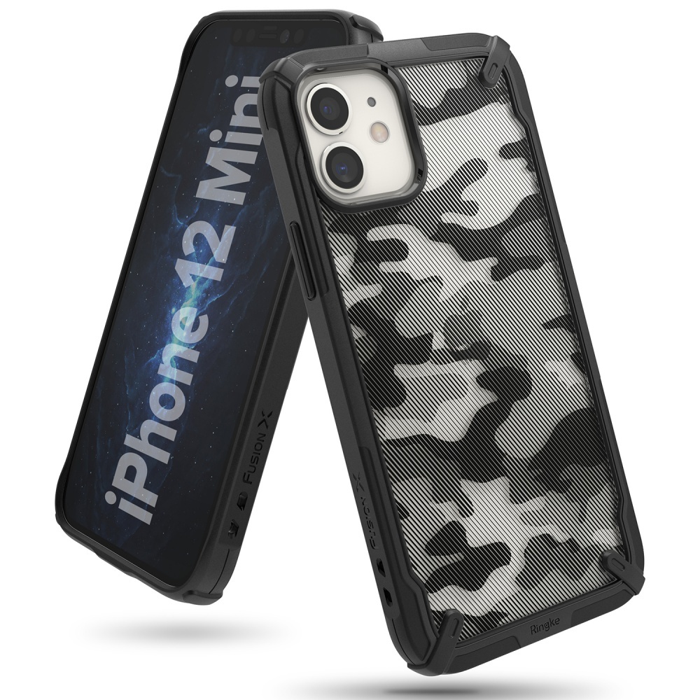 Fusion X Guard backcover hoes Camo Zwart voor de iPhone 12 Mini