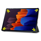 3-Vouw sleepcover hoes Grijs voor de Samsung Galaxy Tab S7 Plus en Samsung Galaxy Tab S8 Plus