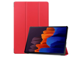 3-Vouw sleepcover hoes - Samsung Galaxy Tab S7 Plus / Tab S8 Plus - Rood