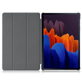 3-Vouw sleepcover hoes Blauw voor de Samsung Galaxy Tab S7 Plus en Samsung Galaxy Tab S8 Plus