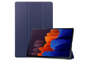 3-Vouw sleepcover hoes - Samsung Galaxy Tab S7 Plus / Tab S8 Plus - Blauw