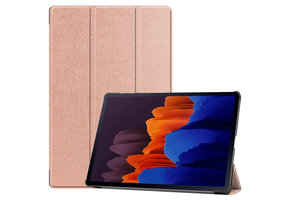 3-Vouw sleepcover hoes - Samsung Galaxy Tab S7 Plus / Tab S8 Plus - Rose Goud