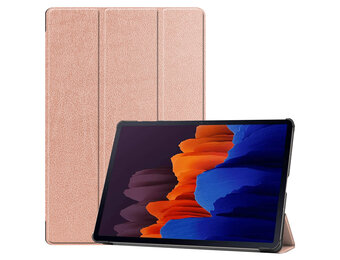 3-Vouw sleepcover hoes - Samsung Galaxy Tab S7 Plus / Tab S8 Plus - Rose Goud