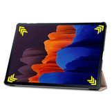 3-Vouw sleepcover hoes Rose Goud voor de Samsung Galaxy Tab S7 Plus en Samsung Galaxy Tab S8 Plus