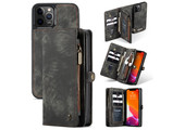 Caseme - vintage 2 in 1 portemonnee hoes - iPhone 12 / iPhone 12 Pro - Zwart