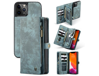 Caseme - vintage 2 in 1 portemonnee hoes - iPhone 12 / iPhone 12 Pro - Blauw