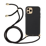 Backcover hoes Zwart met koord voor de iPhone 12 Mini