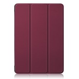3-Vouw sleepcover hoes Bordeaux Rood voor de iPad Air (2022 / 2020) 10.9 inch