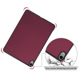 3-Vouw sleepcover hoes Bordeaux Rood voor de iPad Air (2022 / 2020) 10.9 inch