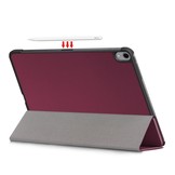 3-Vouw sleepcover hoes Bordeaux Rood voor de iPad Air (2022 / 2020) 10.9 inch