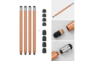 4 stuks - Stylus touchscreen pennetjes - Goud