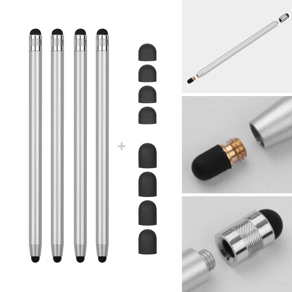 Stylus touchscreen pennetjes Zilver voor Smartphones, Tablets en E-readers
