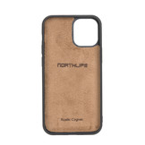 Echt lederen uitneembare 2-in-1 (RFID) bookcase hoes Burcht Trecht Cognac voor de iPhone 12 Mini