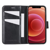 iPhone 12 Mini leren afneembare 2-in-1 bookcase telefoonhoes - Zwart