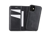 NorthLife iPhone 12 Mini - Leren Afneembare 2-in-1 bookcase telefoonhoes - Zwart