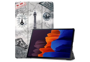 3-Vouw sleepcover hoes - Samsung Galaxy Tab S7 Plus / Tab S8 Plus - Eiffeltoren