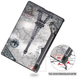 3-Vouw sleepcover hoes Eiffeltoren voor de Samsung Galaxy Tab S7 Plus en Samsung Galaxy Tab S8 Plus