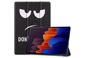 3-Vouw sleepcover hoes - Samsung Galaxy Tab S7 Plus / Tab S8 Plus - Don't Touch