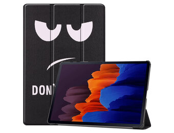 3-Vouw sleepcover hoes - Samsung Galaxy Tab S7 Plus / Tab S8 Plus - Don't Touch