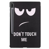3-Vouw sleepcover hoes Don't Touch voor de Samsung Galaxy Tab S7 Plus en Samsung Galaxy Tab S8 Plus