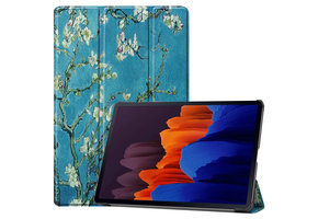 3-Vouw sleepcover hoes - Samsung Galaxy Tab S7 Plus / Tab S8 Plus - Van Gogh Amandelbloesem