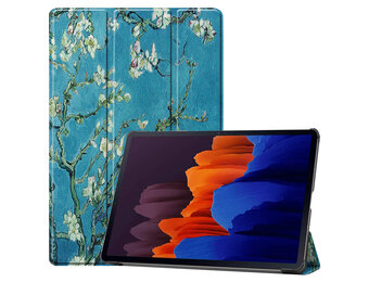 3-Vouw sleepcover hoes - Samsung Galaxy Tab S7 Plus / Tab S8 Plus - Van Gogh Amandelbloesem