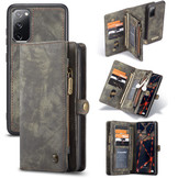 Vintage 2 in 1 portemonnee hoes Zwart voor de Samsung Galaxy S20 FE