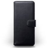 Luxe echt lederen wallet hoes Zwart voor de Samsung Galaxy A42