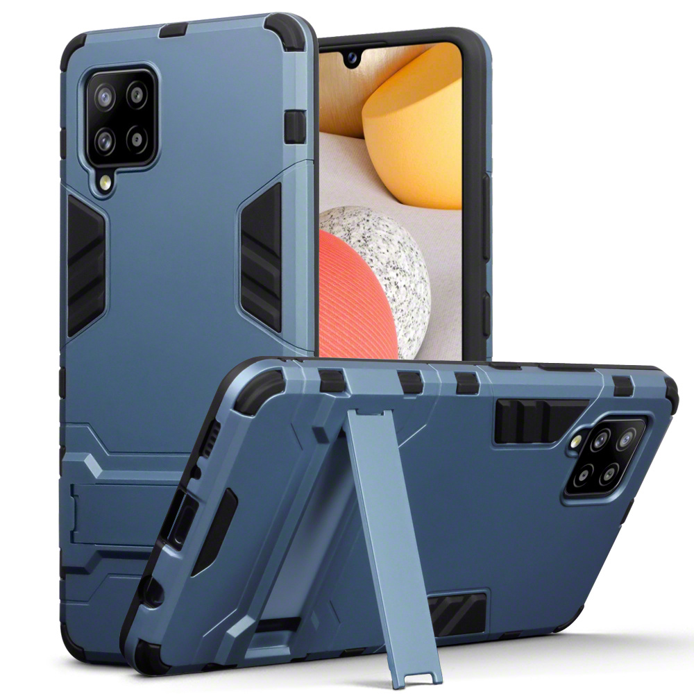 Double Armor Layer hoes blauw met stand voor de Samsung Galaxy A42