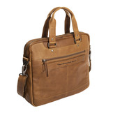 Jovi leren laptoptas Cognac voor 14 inch laptops