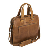 Jovi leren laptoptas Cognac voor 14 inch laptops