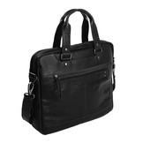 Jovi leren laptoptas Zwart voor 14 inch laptops