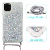Backcover hoes Glitter Zilver met koord voor de iPhone 12 Pro Max