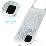 Backcover hoes Glitter Zilver met koord voor de iPhone 12 Pro Max