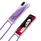 Backcover hoes Glitter Paars met koord voor de iPhone 12 Pro Max