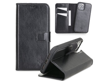 NorthLife - iPhone 12 Pro Max - Lederen Afneembare 2-in-1 bookcase hoes - Zwart
