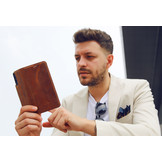 Echt lederen uitneembare 2-in-1 (RFID) bookcase hoes Villa Cruoninga Cognac voor de Samsung Galaxy S20