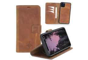 NorthLife - iPhone 11 Pro Max - Lederen Afneembare 2-in-1 bookcase hoes - Cognac
