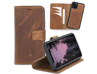 NorthLife - iPhone 11 Pro - Lederen Afneembare 2-in-1 bookcase hoes - Cognac