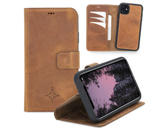 NorthLife - 2-in-1 (RFID) bookcase hoes - iPhone 11 - Villa Cruoninga Cognac