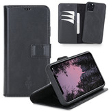 iPhone 11 Pro Max lederen afneembare 2-in-1 bookcase hoes - Zwart