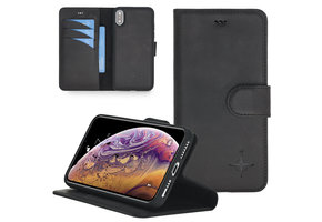 NorthLife - Uitneembare 2-in-1 sleepcover bookcase hoes - iPhone X / XS - Tiguan Leer Zwart