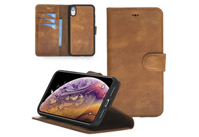 NorthLife - Uitneembare 2-in-1 sleepcover bookcase hoes - iPhone XR - Tiguan Leer Cognac